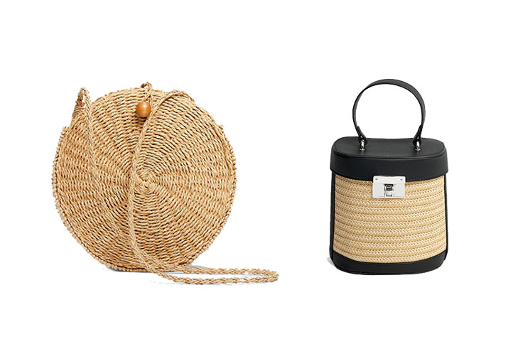Artículos de Stradivarius: Bandolera efecto rafia (29,99€)/Bandolera cubo efecto rafia (19,99€)