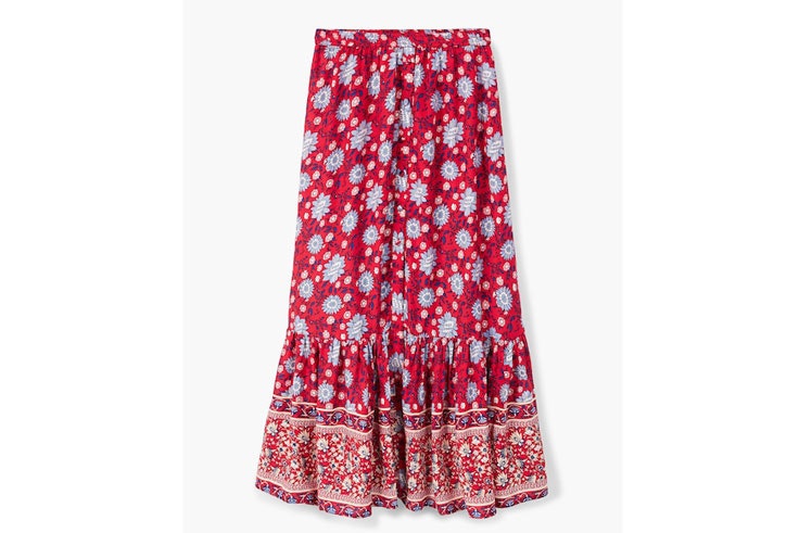 falda-roja-estampada-mango