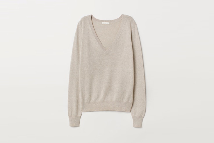 jersey-beige-fino-cuello-pico-hm