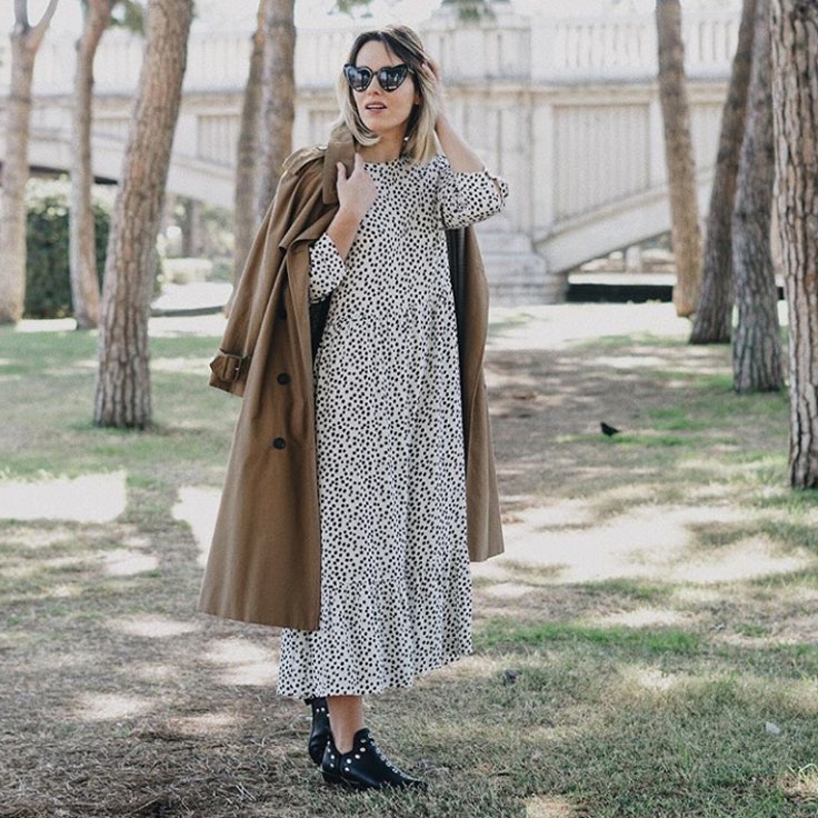 macarena-gea-vestido-largo-lunares-foto-instagram