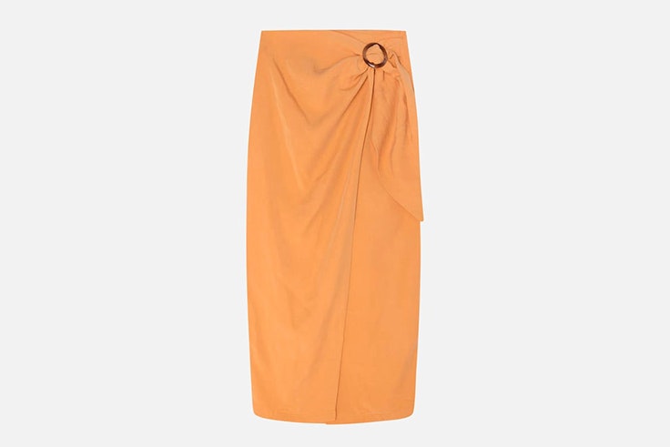 falda naranja detalle hebilla oysho rebajas de verano