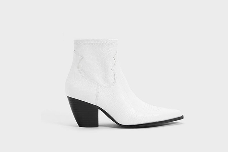 botines cowboy blancos bershka Jessie Bush
