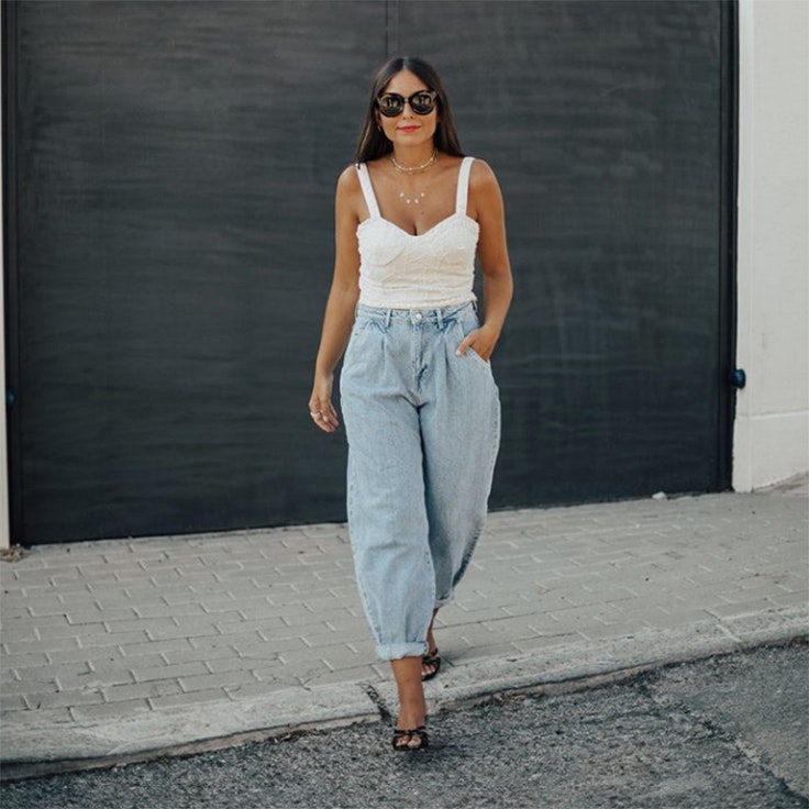 erea louro estilo instagram pantalon slouchy vaquero