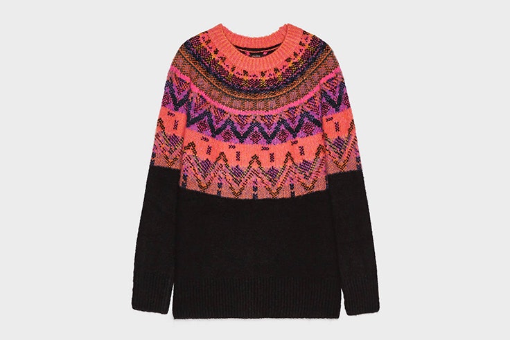 jersey de colores rombos rosa y negro bershka