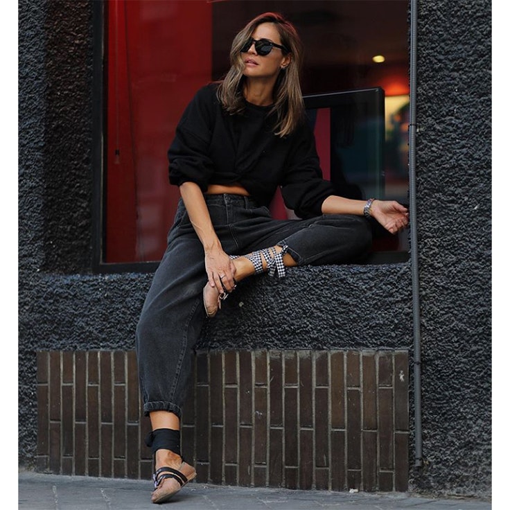 lady addict estilo vaquero pantalones slouchy