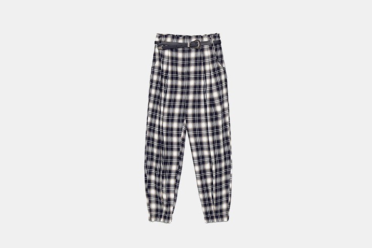 pantalon slouchy cuadros azul zara Lucy Williams