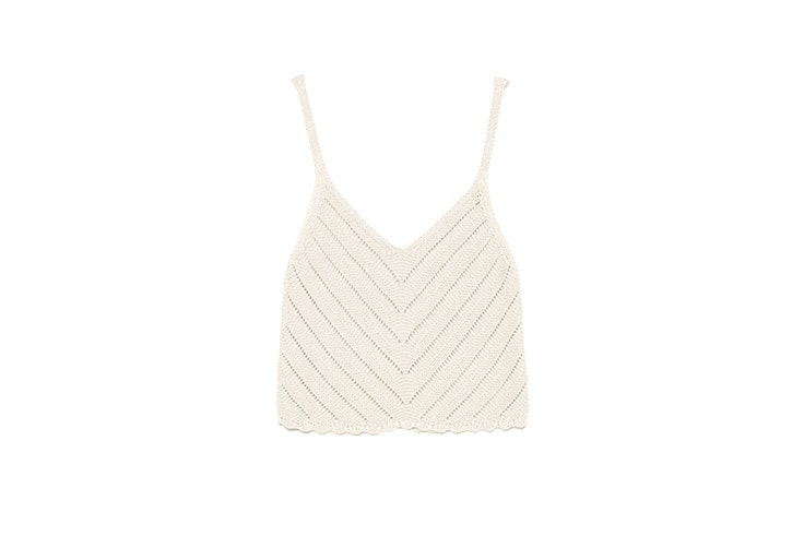 top crochet beige stradivarius Carla Estévez