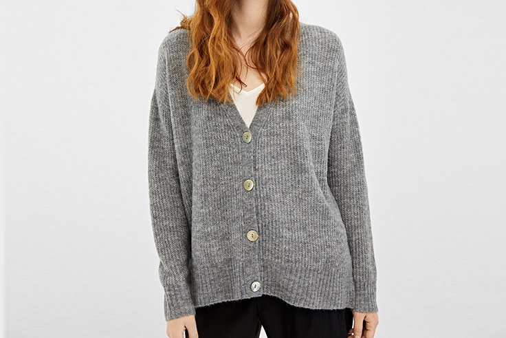 cardigan gris mohair springfield