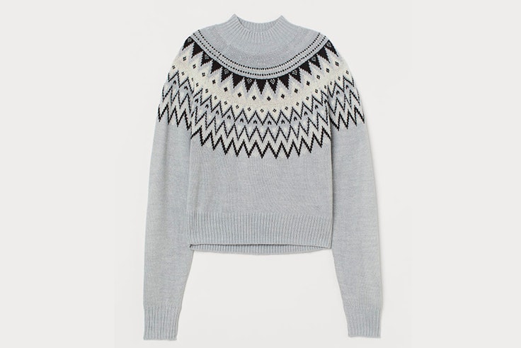 Jersey de punto de jacquard en gris claro de H&M
