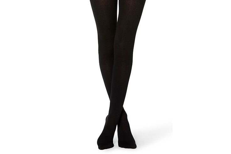 medias negras acanaladas calzedonia