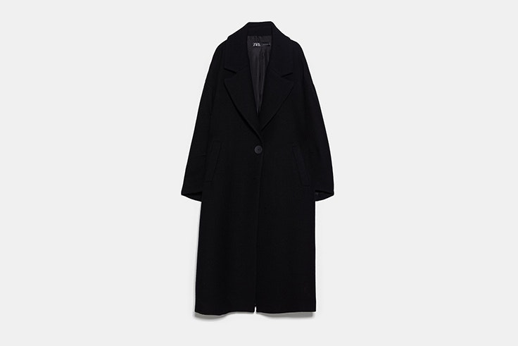 abrigo negro oversize con lana de zara Pernille Teisbaek