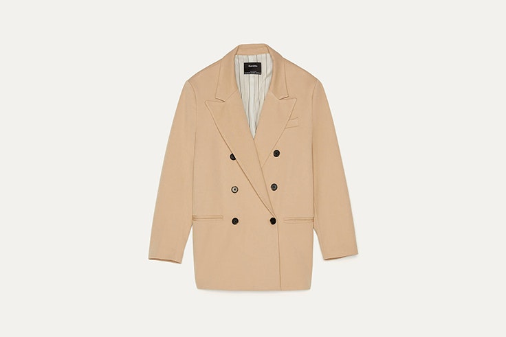 blazer camel de corte recto de bershka blazers para entretiempo