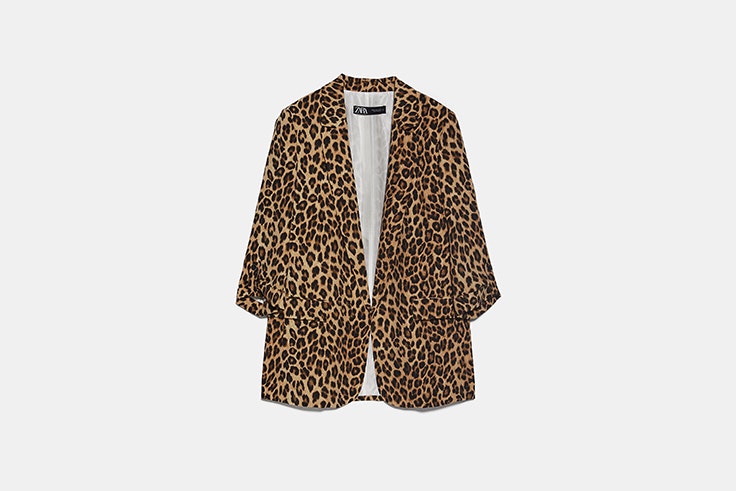 blazer de estampado animal de zara blazers para entretiempo
