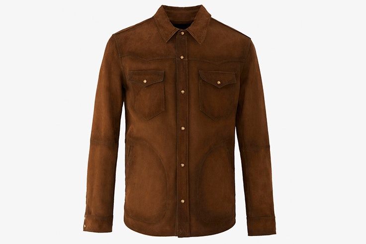 Chaqueta tipo sobrecamisa marrón de Massimo Dutti