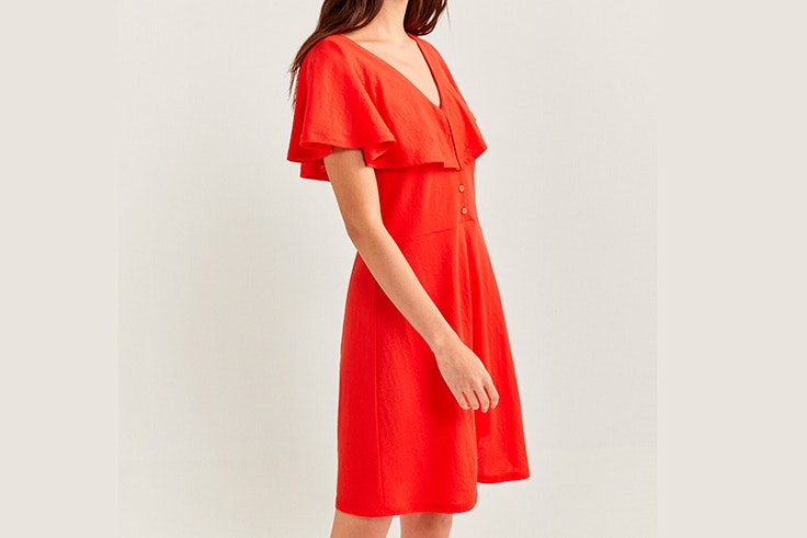 Vestido rojo con volantes de Springfield