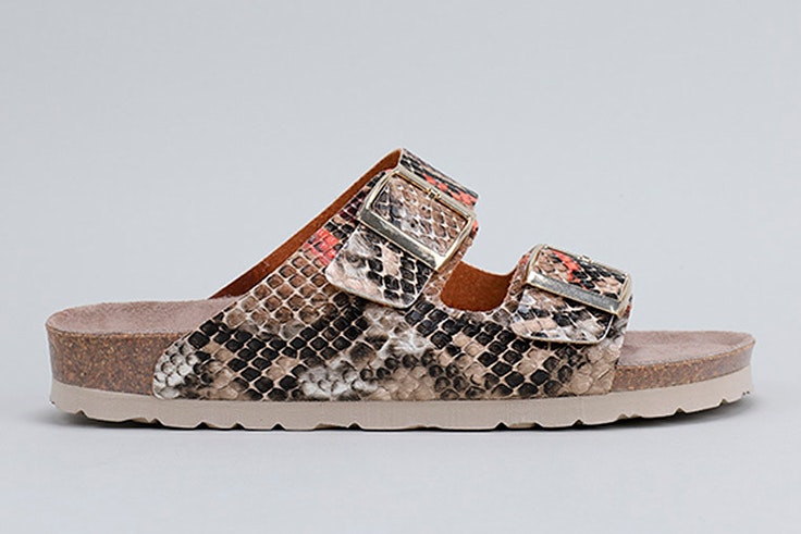 Sandalias planas con textura de cocodrilo de Krack