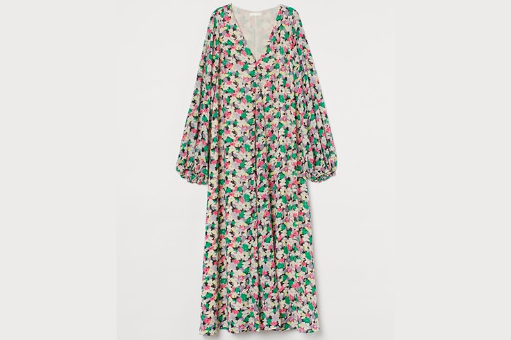 Vestido largo con estampado de flores de H&M rebajas de valle real