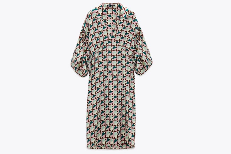 Vestido de estampado geométrico de Zara