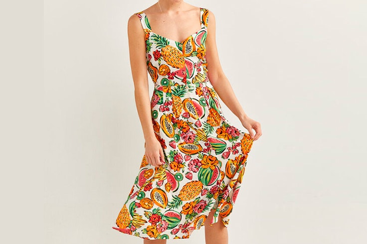 Vestido midi estampado tropical de Springfield