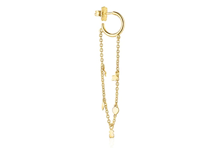 Pendiente dorado con cadena de Tous accesorios de otoño