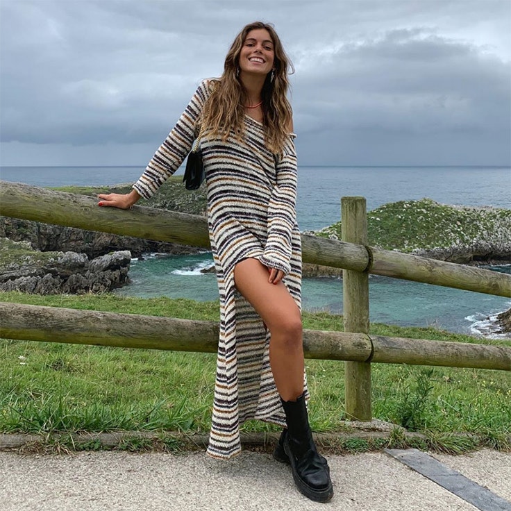 sara baceiredo estilo vestido de punto