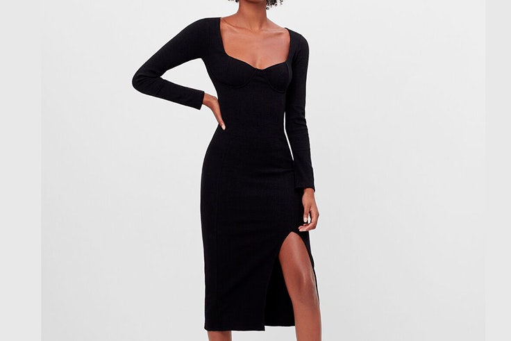 Vestido negro de punto de Bershka vestidos de punto sara baceiredo