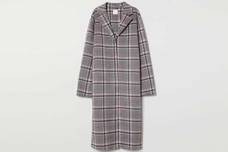 Abrigo de cuadros en color gris de H&M
