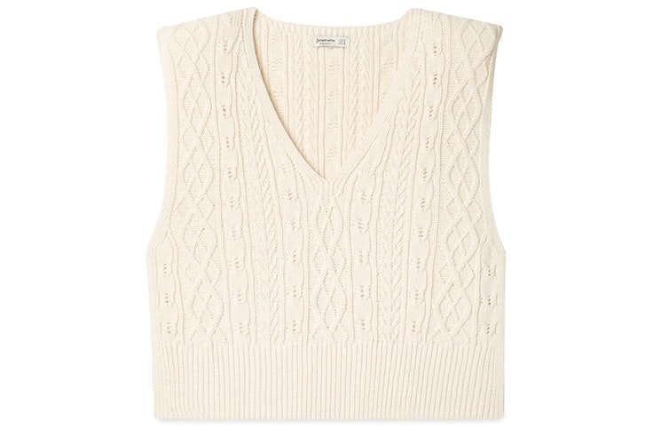Chaleco de punto en color beige de Stradivarius