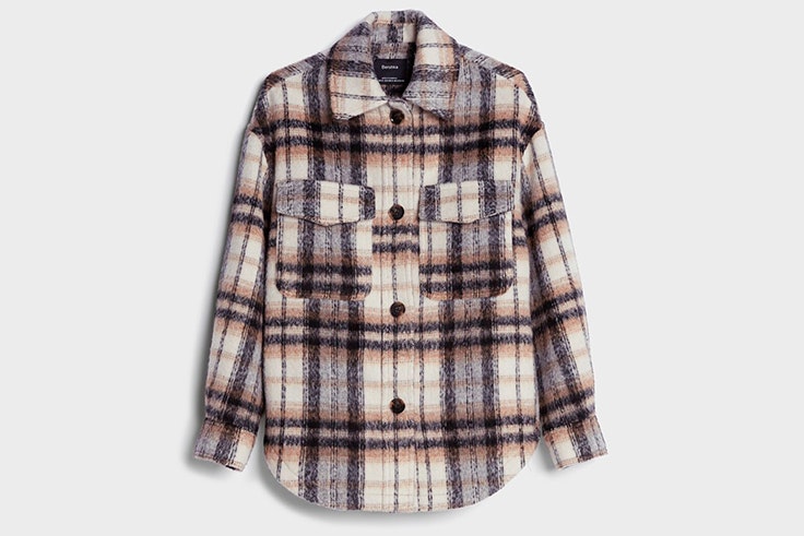 Sobrecamisa oversize de cuadros de Bershka