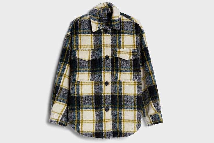 Sobrecamisa oversize a cuadros de Bershka