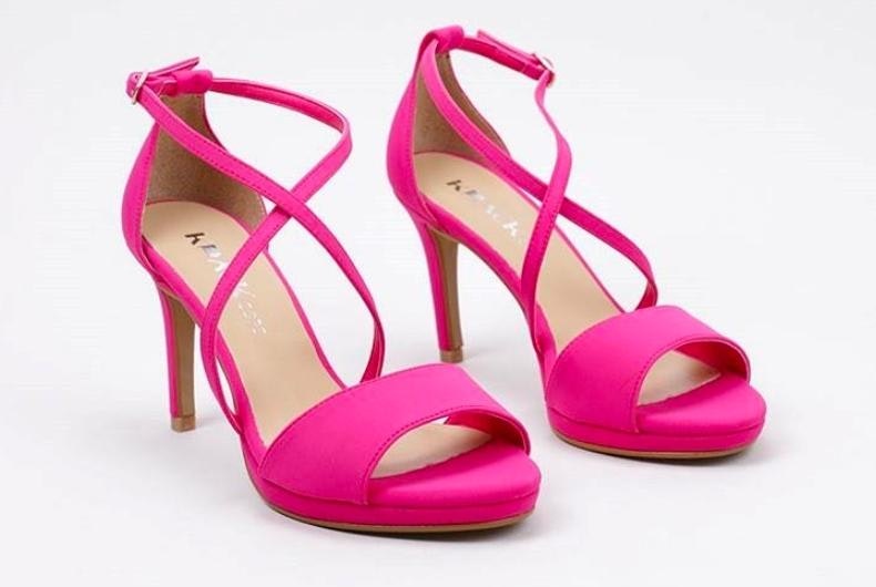 sandalias perfectas tacon fucsia