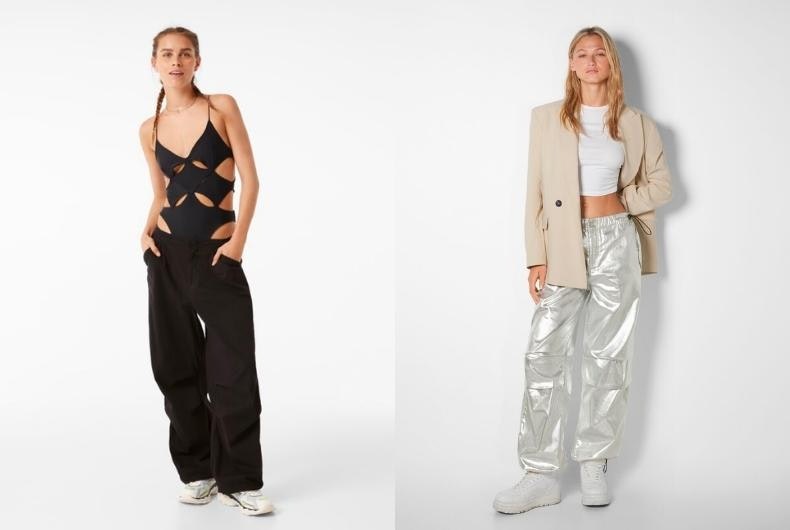 pantalones parachute bershka