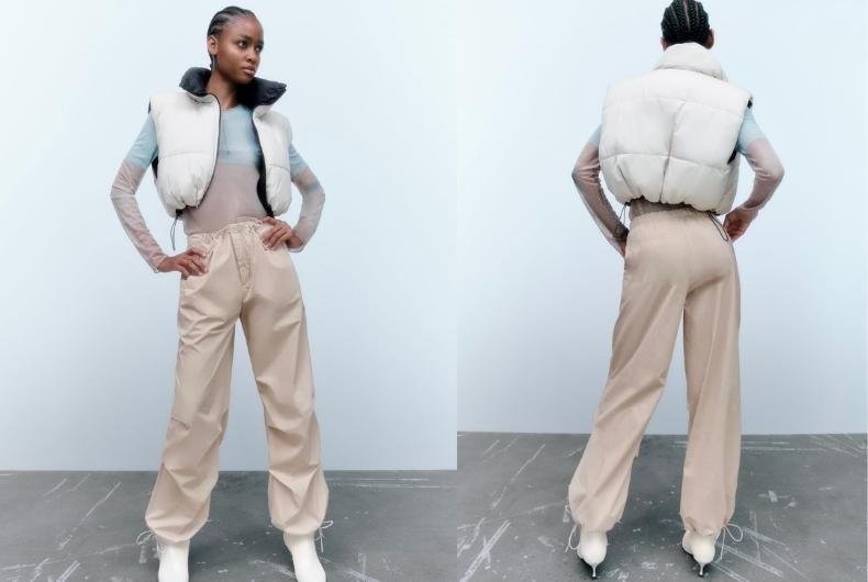 pantalones parachute zara