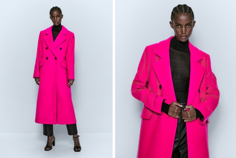 Abrigo fucsia Massimo Dutti