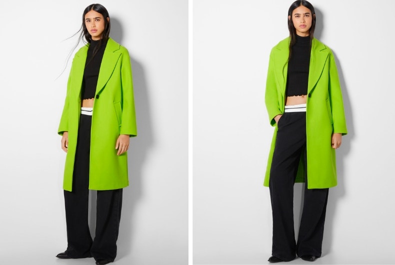 Abrigo verde bershka