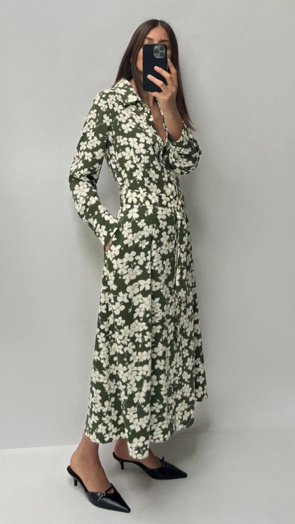Vestido estampado flores Zara